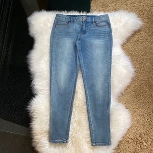 WHBM Jeans with leather trim, Size 4